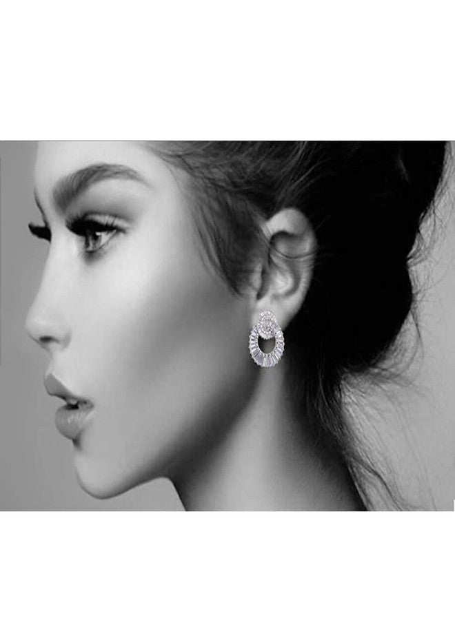 Aomcisi أقراط متدلية مرصعة بأحجار الراين الأنيقة للنساء - Image 5